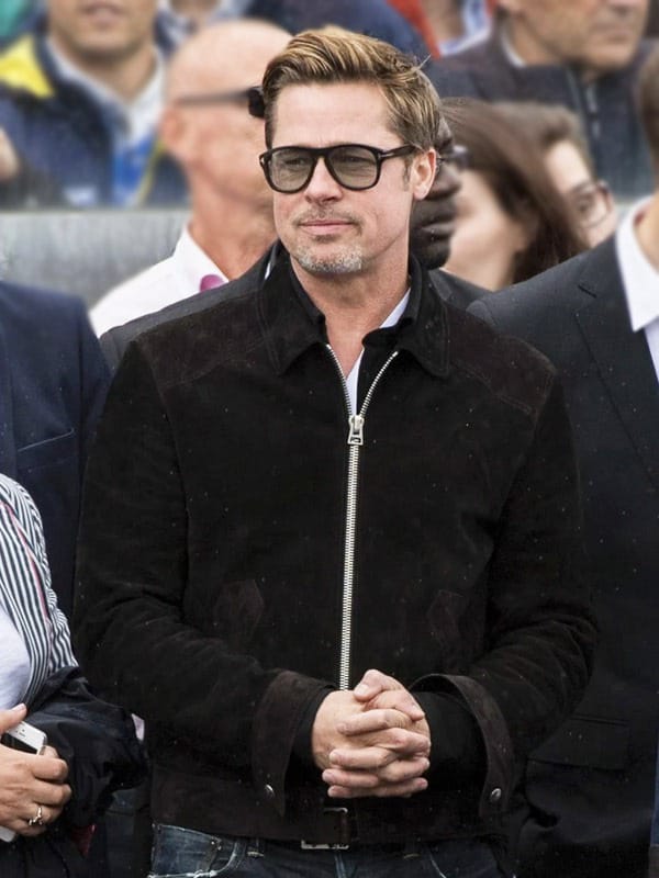 Brad Pitt F1 2025 Black Suede Jacket