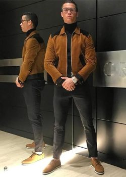 Cristiano Ronaldo suede Leather Jacket