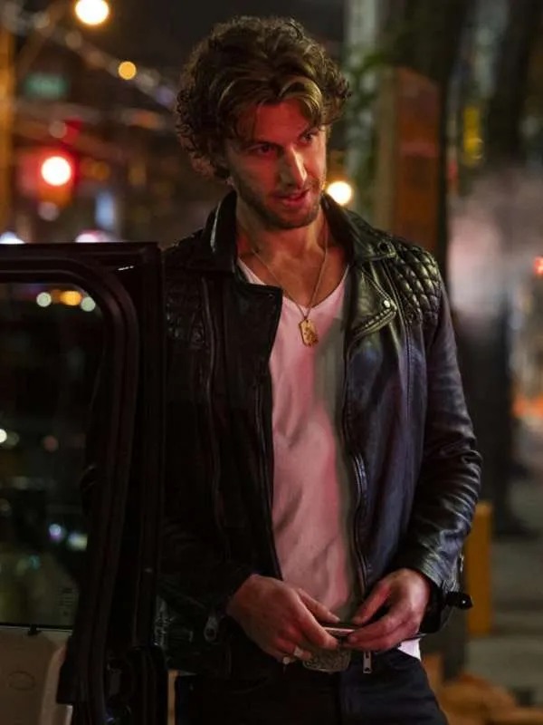 Sex/Life 2021 Adam Demos Black Leather Jacket
