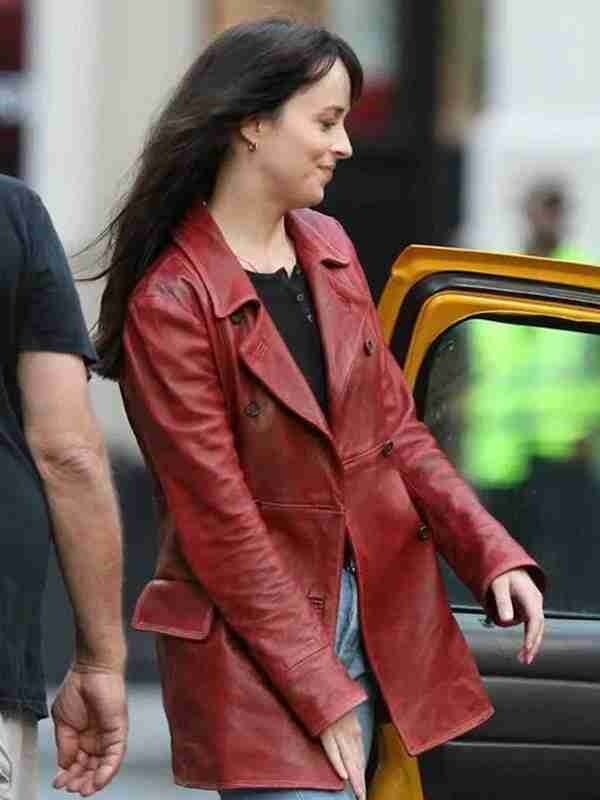 Dakota Johnson Madame Web Leather Coat - Image 3