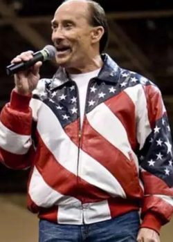 Lee Greenwood American Flag Leather Jacket