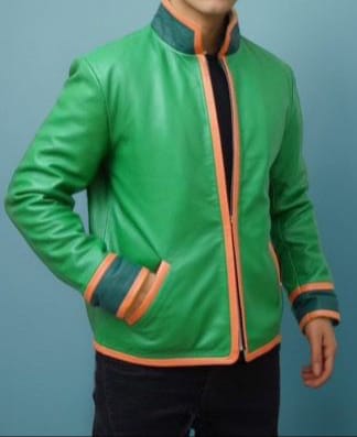 Freecss Inspired Green Cosplay Leather Jacket