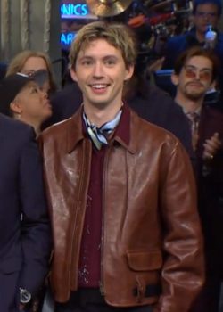 Troye Sivan Saturday Night Live Brown Leather Jacket