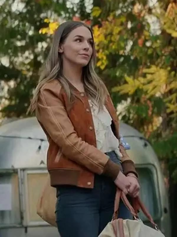 Lark Virgin River S05 Bomber Leather Jacket - Image 2