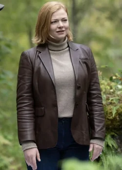 Shiv Roy Succession 2023 Brown Leather Blazer