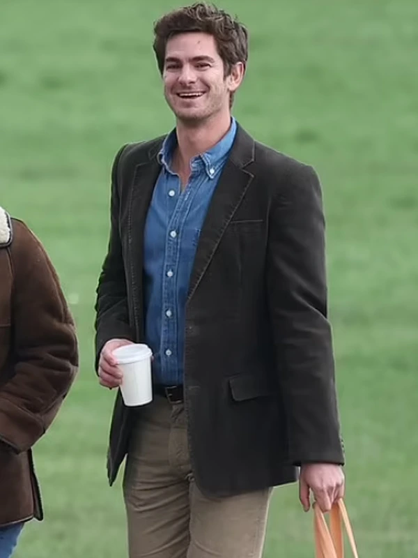 Andrew Garfield We Live in Time Black Cotton Blazer