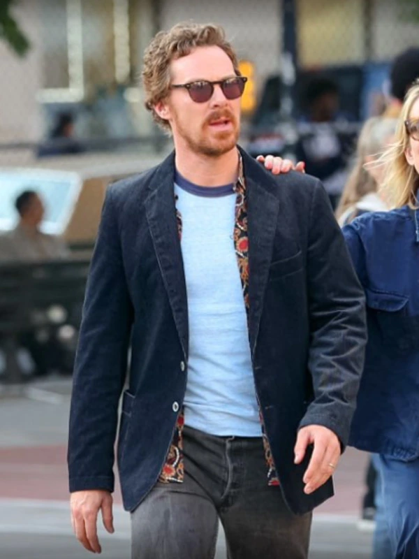 Benedict Cumberbatch Eric Blue Cotton Blazer