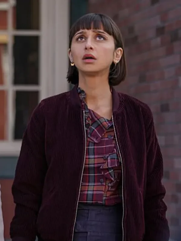 Chrissy Beppo Superman and Lois S02 Maroon Bomber Jacket