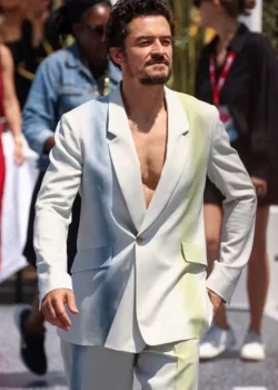 Orlando Bloom Gran Turismo (2023) White Blazer