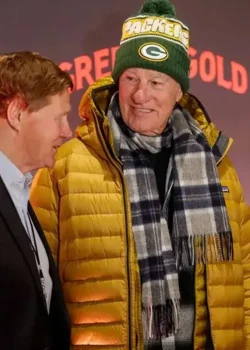 Green and Gold Craig T. Nelson Yellow Puffer Jacket