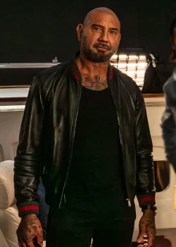 Jack In Time For Christmas Dave Bautista Black Bomber Jacket