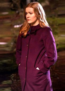 Nancy Drew Kennedy McMann Purple Wool Trench Coat
