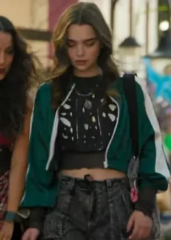 Lucia Lobo The Accident Green and White Bomber Jacket