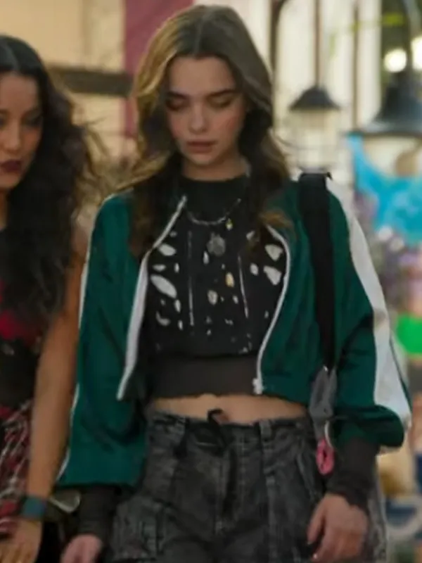 Lucia Lobo The Accident Green and White Bomber Jacket