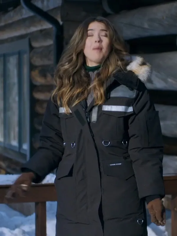 Nichole Sakura The Finnish Line Black Shearling Hooded Jacket