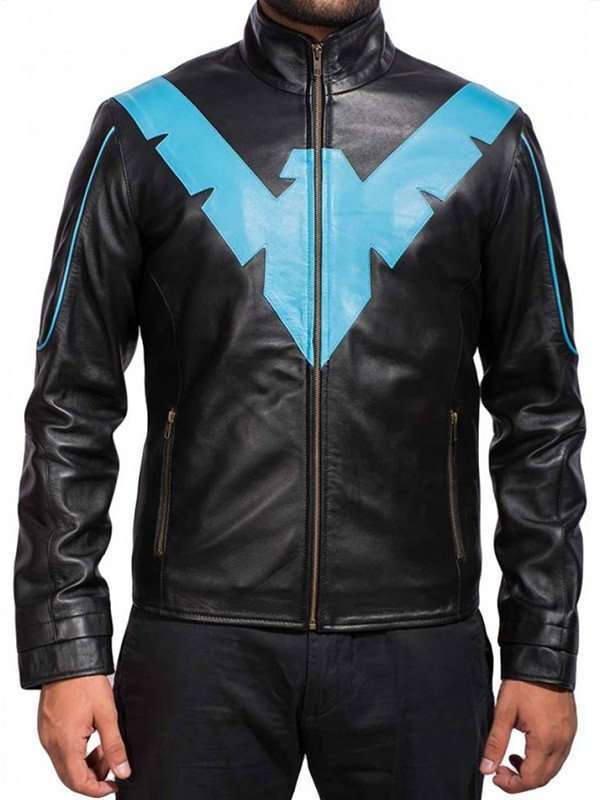Batman Arkham Knight Nightwing Black Leather Jacket