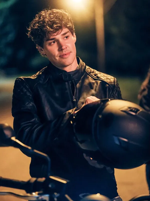 Noah Beck Sidelined The QB and Me Black Leather Quilted Jacket