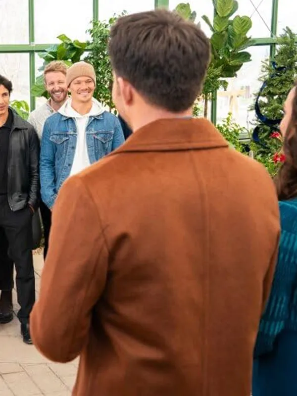 Series-Finding-Mr.-Christmas-Jonathan-Bennett-Brown-Wool-Peacoat