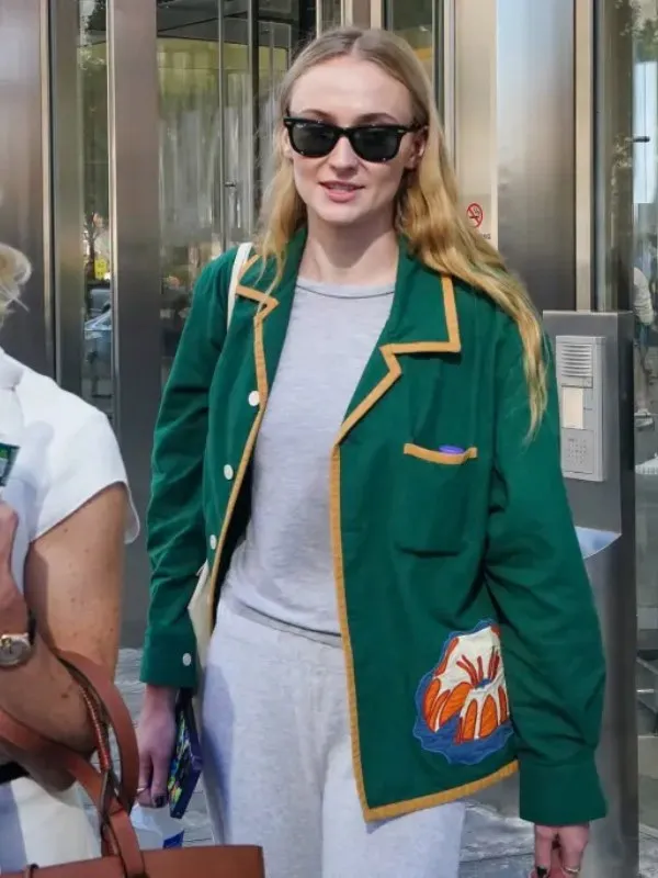 Sophie Turner Green Blazer - Image 2