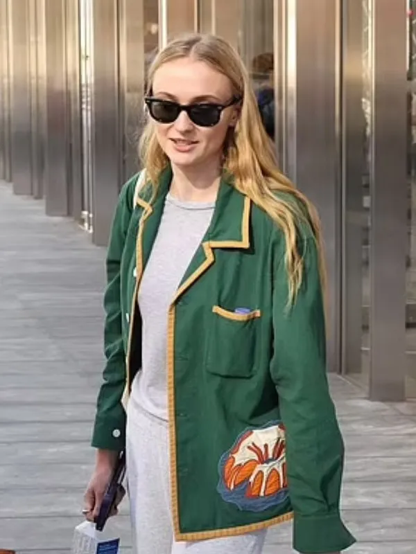 Sophie Turner Green Blazer