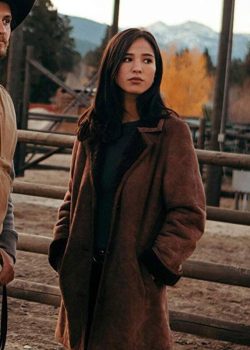 Kelsey Asbill Yellowstone Suede Leather Coat