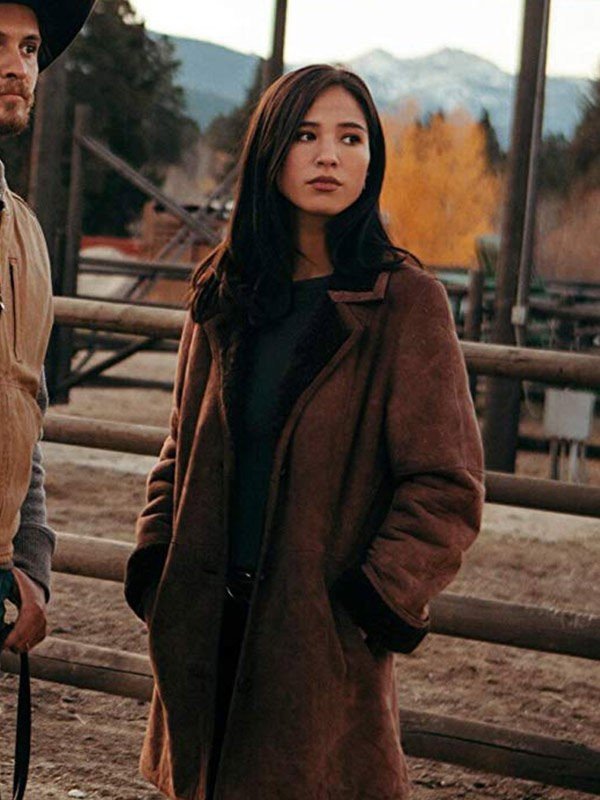 TV-series-Yellowstone-Monica-Dutton-Suede-Leather-Coat-1