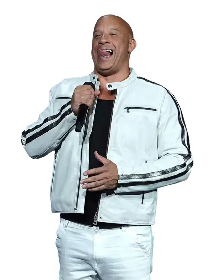 Fast X 2023 Vin Diesel Movie Event White Leather Jacket