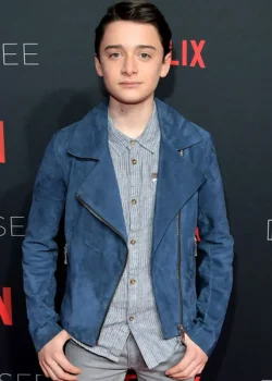 Will Byers Stranger Things Blue Suede Leather Jacket