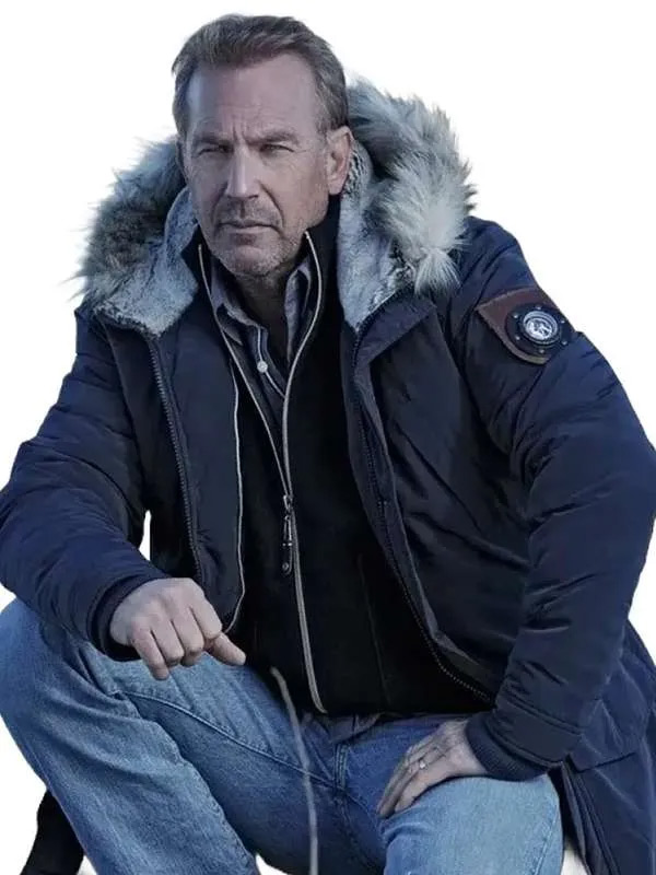 Yellowstone John Dutton Blue Parka Hooded Jacket