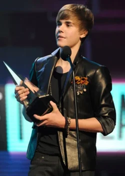 2010 Music Awards Winners Justin Bieber Black Leather Jacket