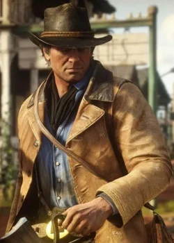 Video Game Red Dead Redemption 2 Arthur Morgan Brown Leather Jacket