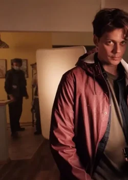 Bill Skarsgård Barbarian (2022) Red Jacket