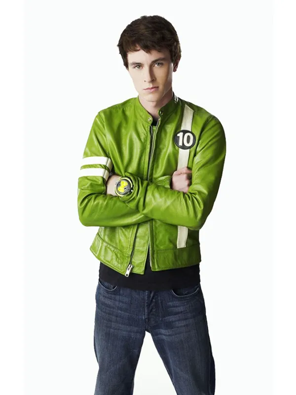 Ben 10 Alien Swarm Green Leather Jacket - Image 2