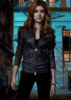 Shadowhunters Katherine McNamara Black Leather Jacket