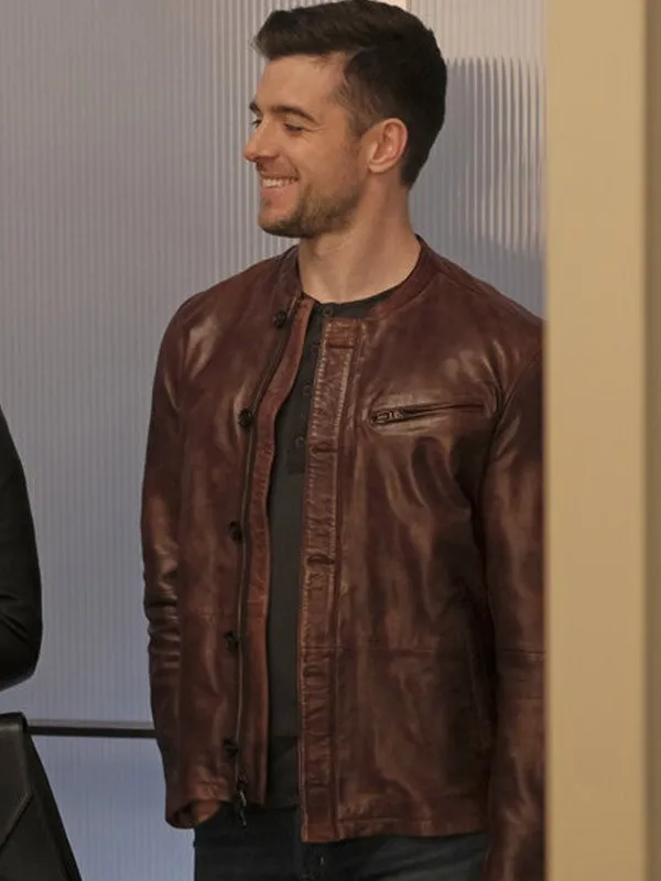 Ryan Decker TV Series The Bold Type Dan Jeannotte Brown Leather Jacket