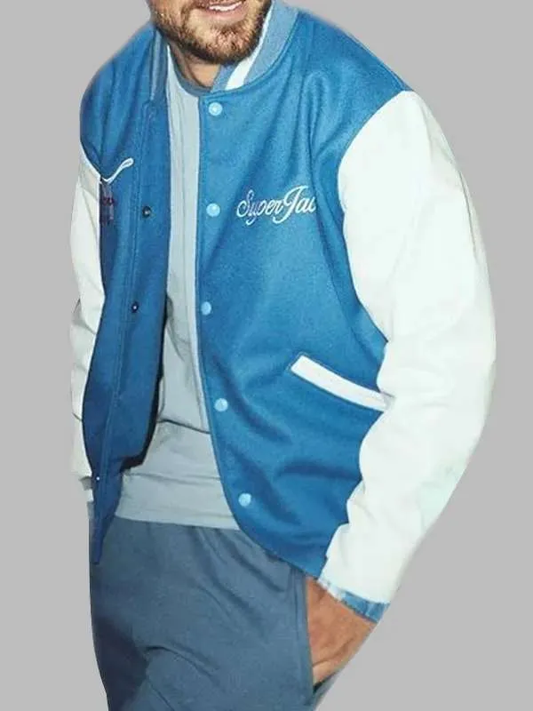 Jack Grealish Blue and White Varsity Jacket