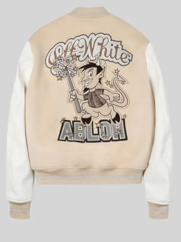 AC Milan Beige Varsity Jacket - Image 2