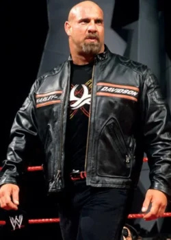 Bill Goldberg Harley Davidson Black Biker Leather Jacket