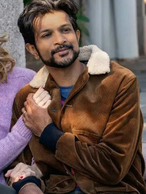 Utkarsh Ambudkar Ghosts Brown Bomber Leather Jacket