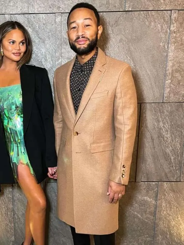 John Legend American Singer Beverly Hills Brown Coat
