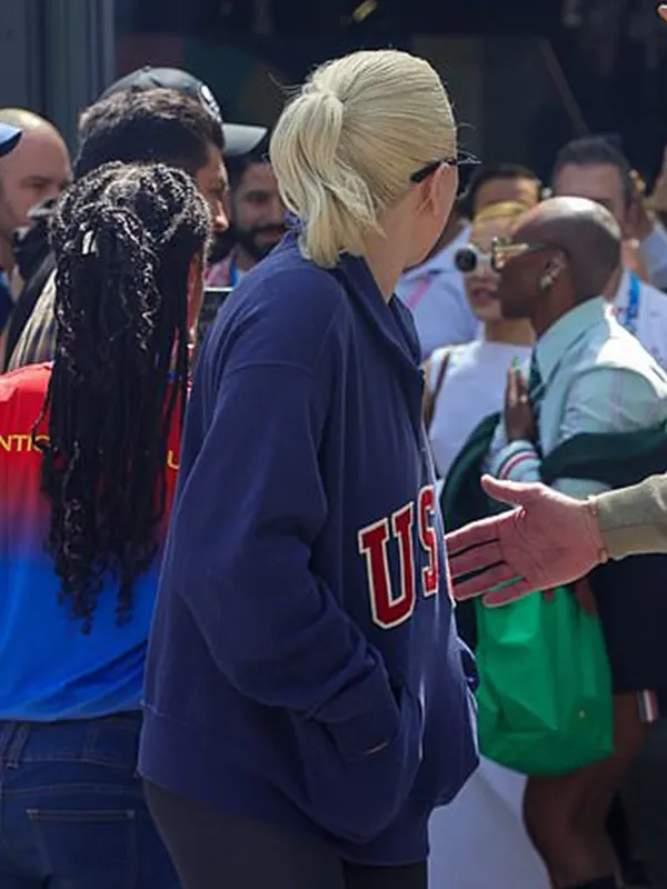 Lady Gaga Olympics 2024 USA Blue Jacket - Image 2