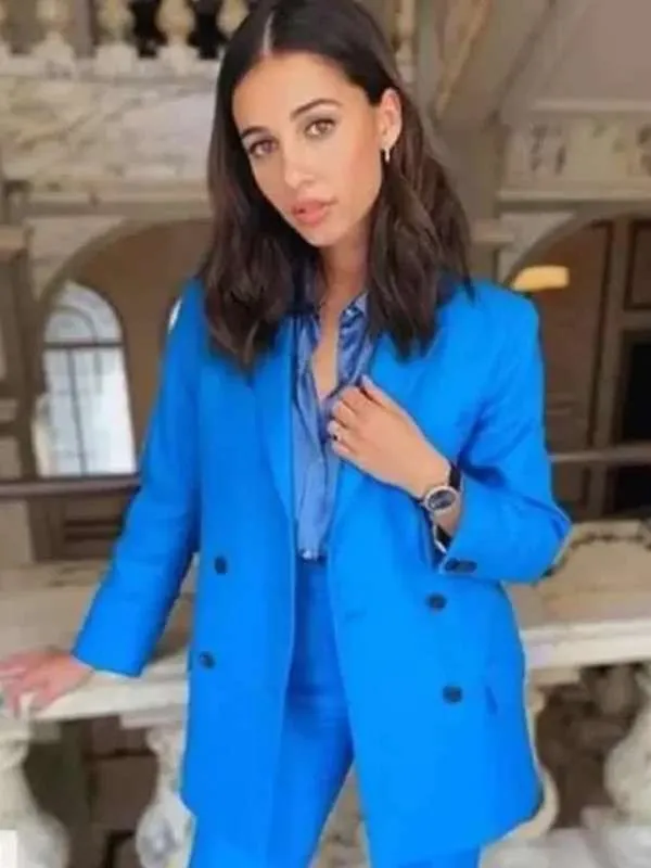 Olivia Lytton Anatomy of a Scandal Blue Coat - Image 2