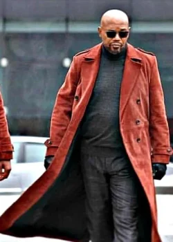 Jessie Usher Shaft Suede Leather Trench Coat