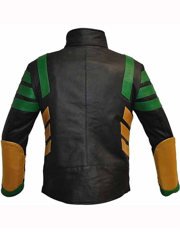 Tom Hiddleston Loki Thor Ragnarok Green Leather Jacket - Image 2