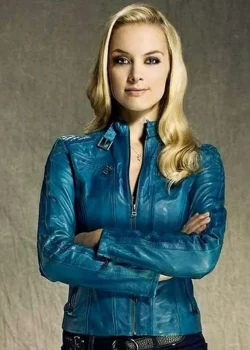 Rachel Skarsten Lost Girl Blue Leather Jacket