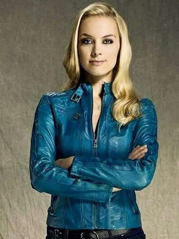 Rachel Skarsten Lost Girl Blue Leather Jacket