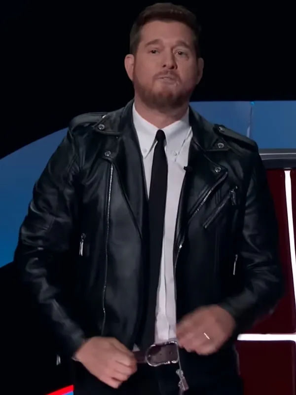 The Voice S26 Michael Bublé Black Leather Jacket