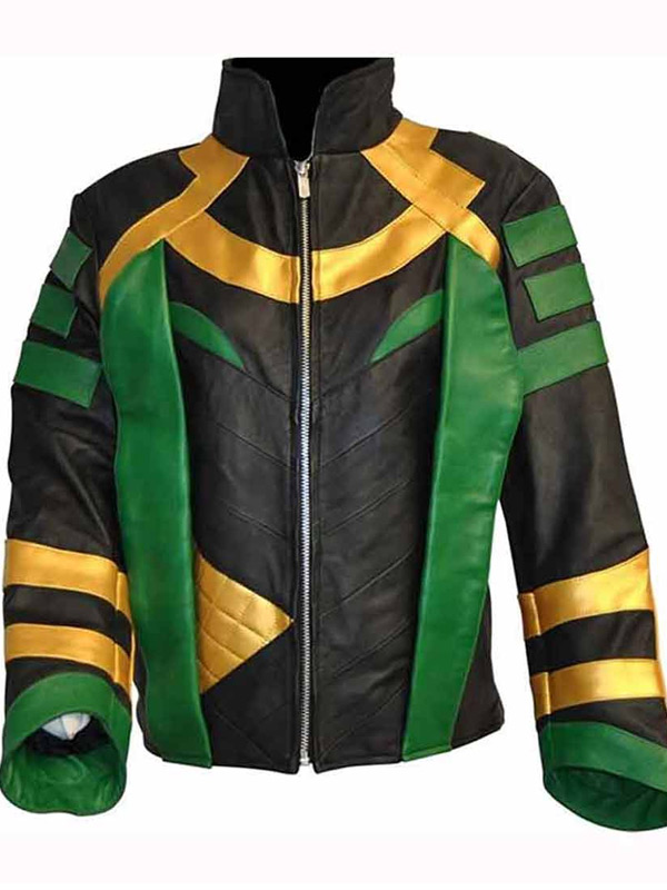 Tom Hiddleston Loki Thor Ragnarok Green Leather Jacket