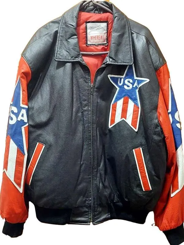1980 Michael Hoban Wheremi American Flag Leather Jacket