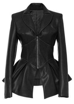 Women Frock Leather Jacket